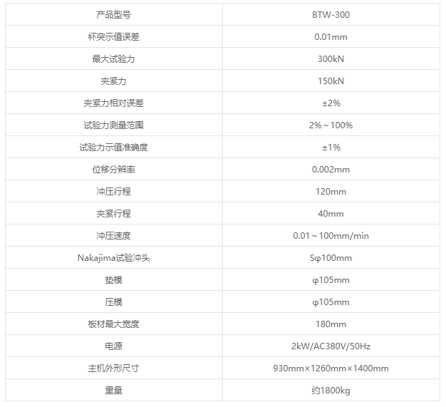 BTW-300微機控制金屬板材成形試驗機